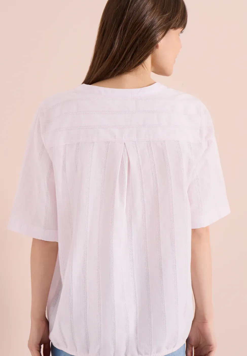 Bluse mit Split Neck und Streifen