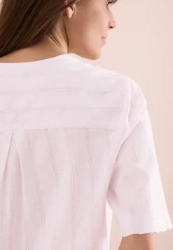 Bluse mit Split Neck und Streifen