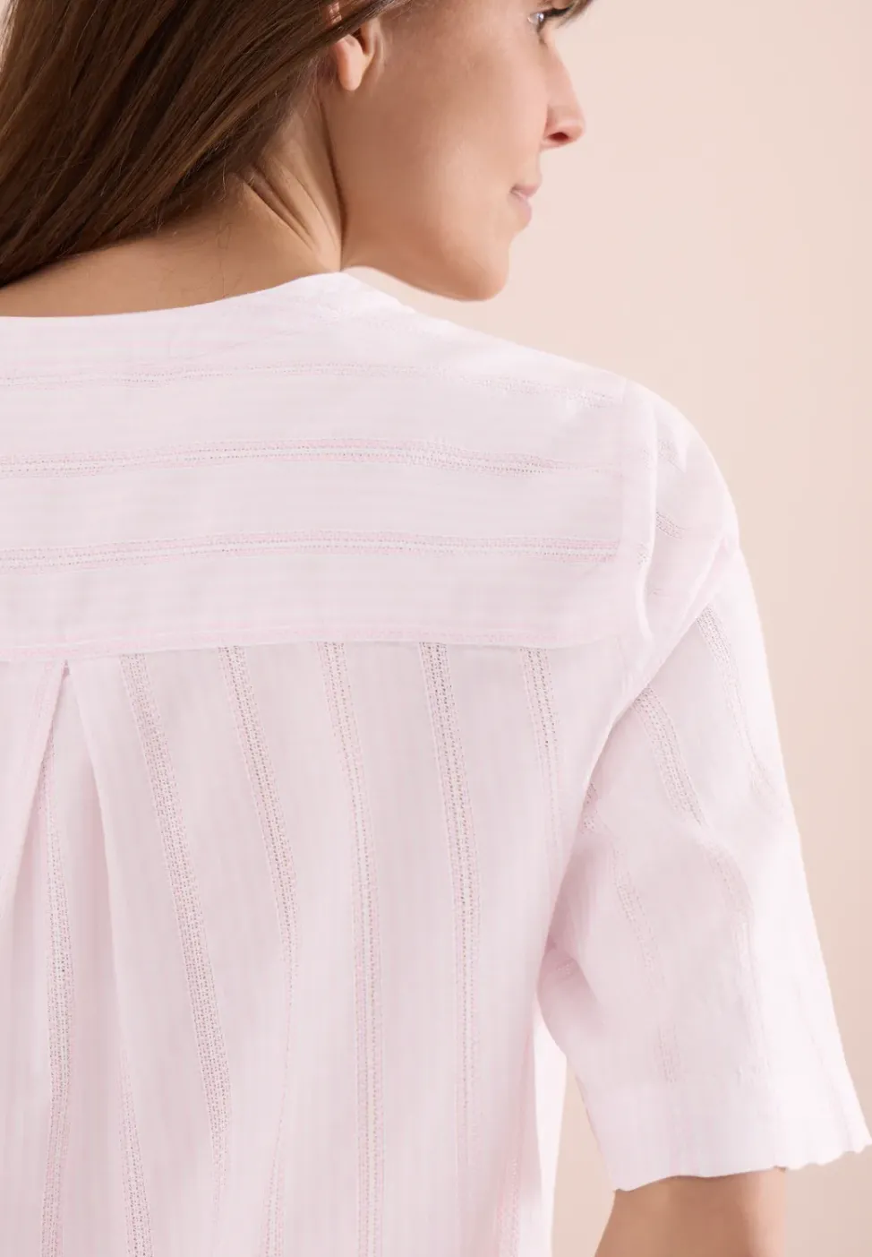 Bluse mit Split Neck und Streifen