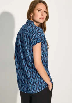 Bluse mit tonalen Print