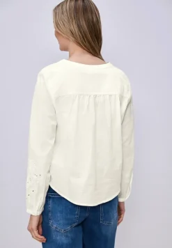 Bluse mit V-Neck und Stickerei