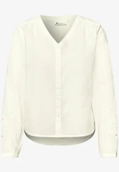 Bluse mit V-Neck und Stickerei