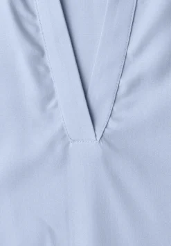 Blusenshirt mit Hemdkragen und Elastiksaum