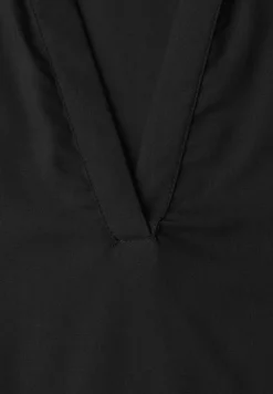 Blusenshirt mit Hemdkragen und Elastiksaum