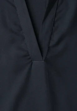 Blusenshirt mit Hemdkragen und Elastiksaum