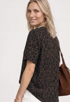 Blusenshirt mit Split Neck und Print