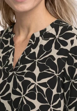 Blusenshirt mit Split Neck und Print