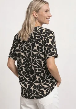 Blusenshirt mit Split Neck und Print