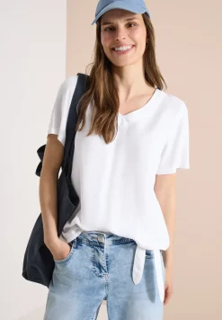 Blusenshirt mit V-Neck und Knoten