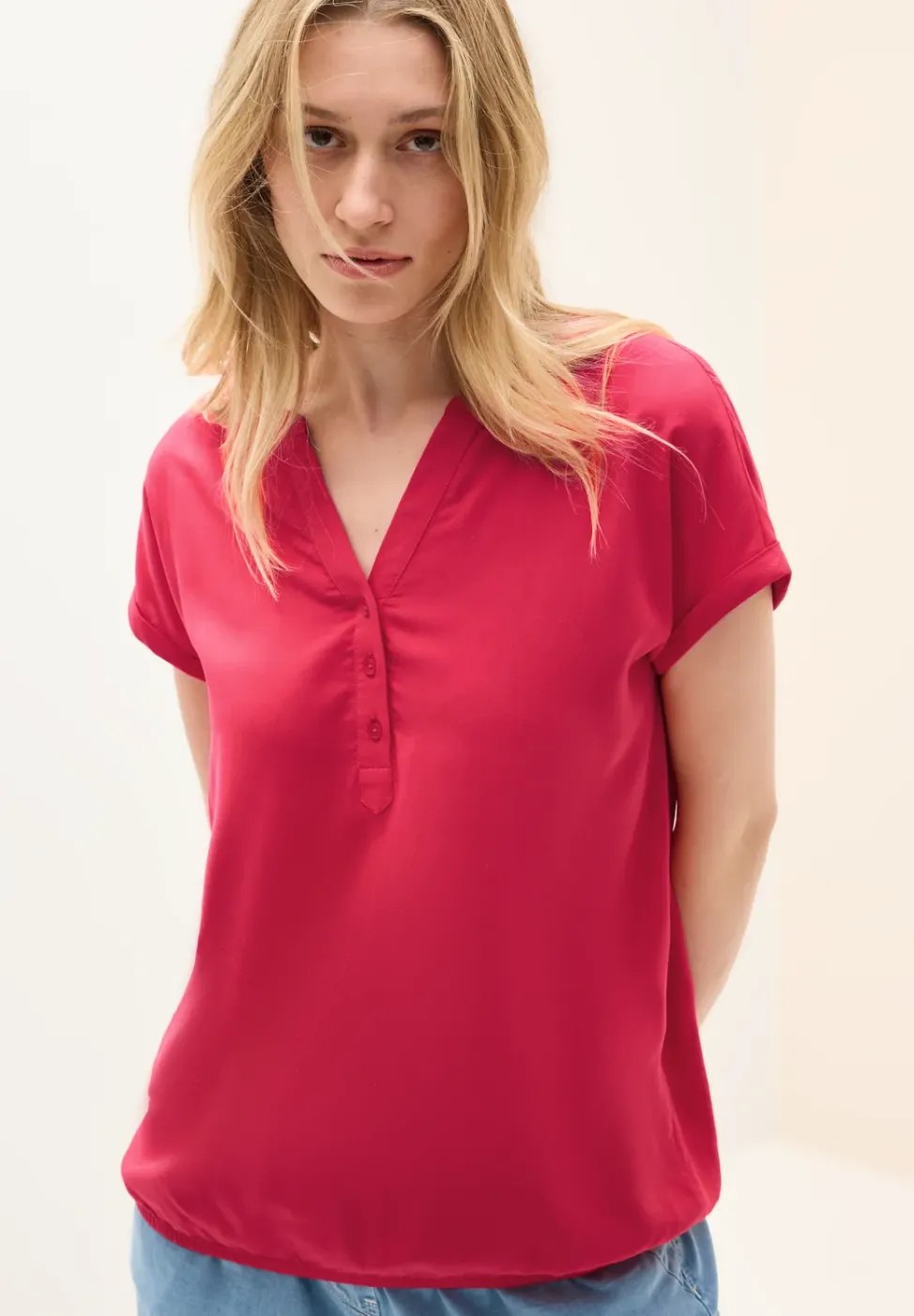 Blusenshirt in Unifarbe
