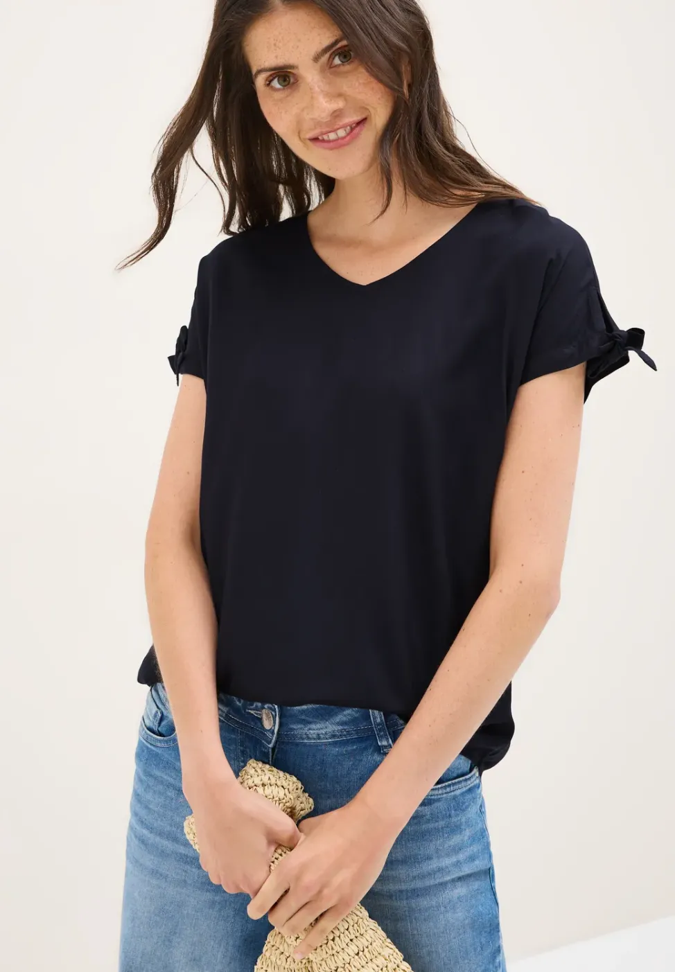 Blusenshirt in Unifarbe