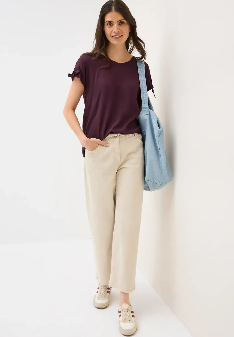 Blusenshirt in Unifarbe