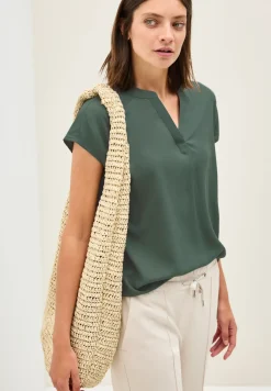 Blusenshirt in Unifarbe