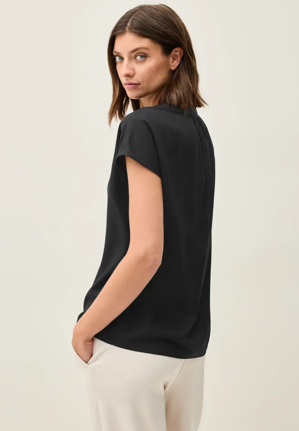 Blusenshirt in Unifarbe
