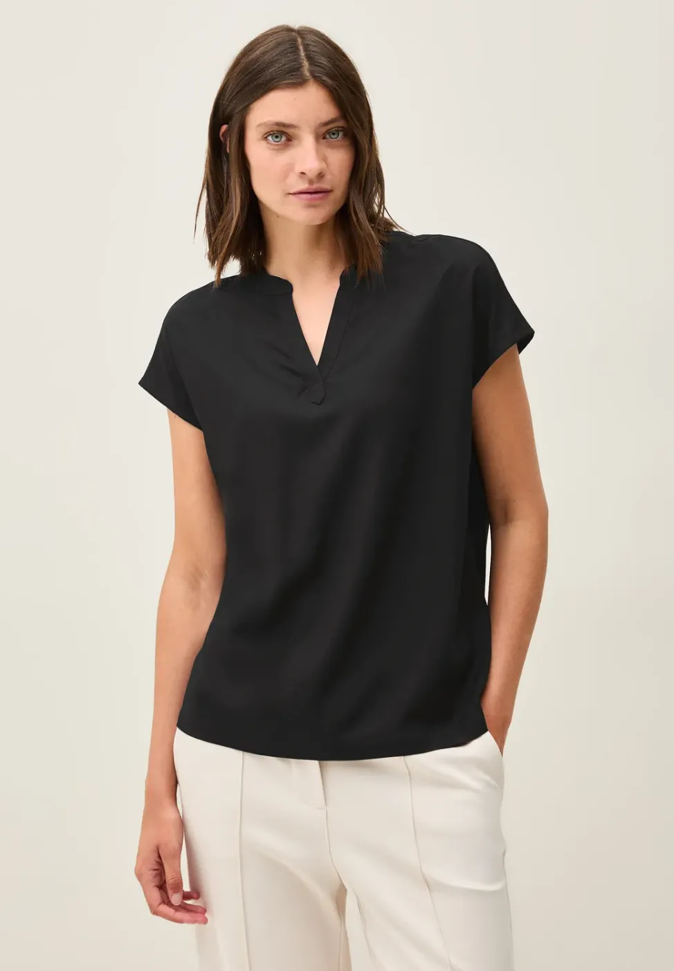 Blusenshirt in Unifarbe