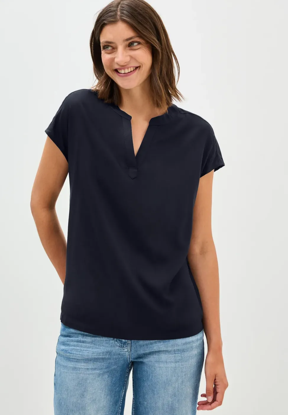 Blusenshirt in Unifarbe