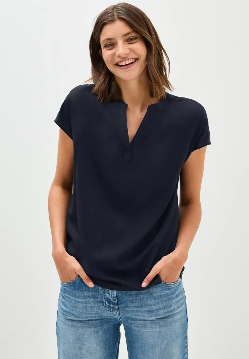Blusenshirt in Unifarbe