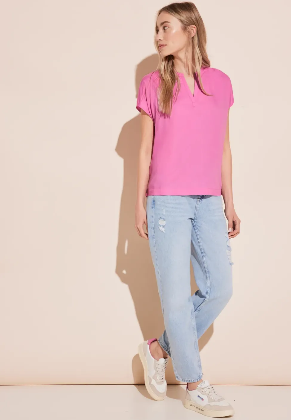 Blusenshirt in Unifarbe