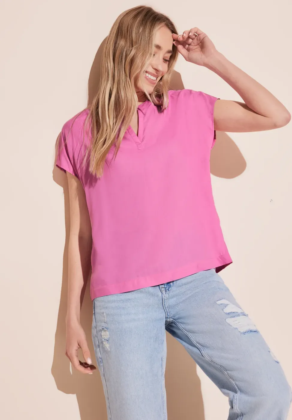 Blusenshirt in Unifarbe