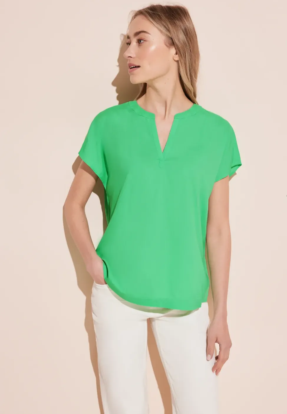 Blusenshirt in Unifarbe