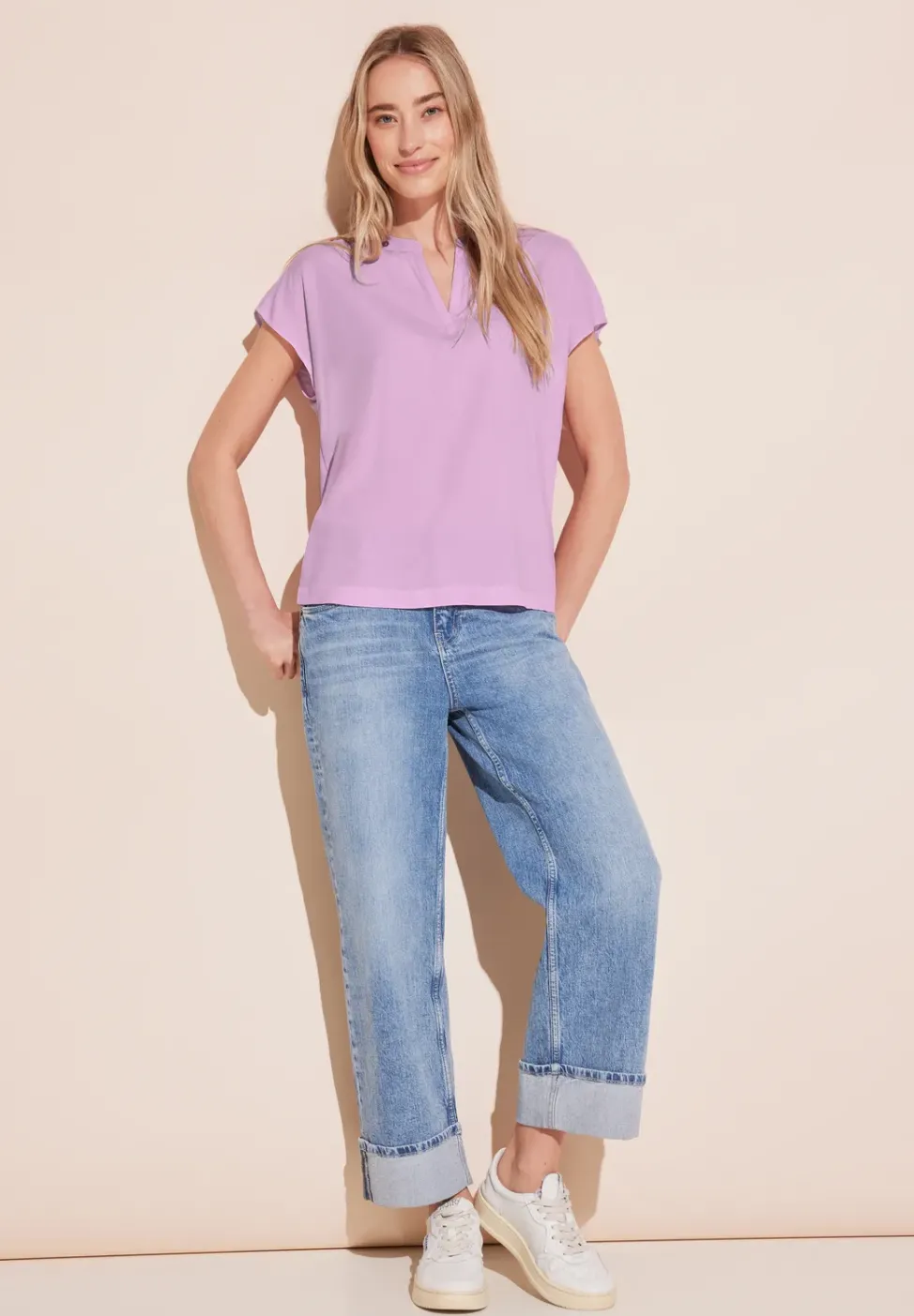 Blusenshirt in Unifarbe
