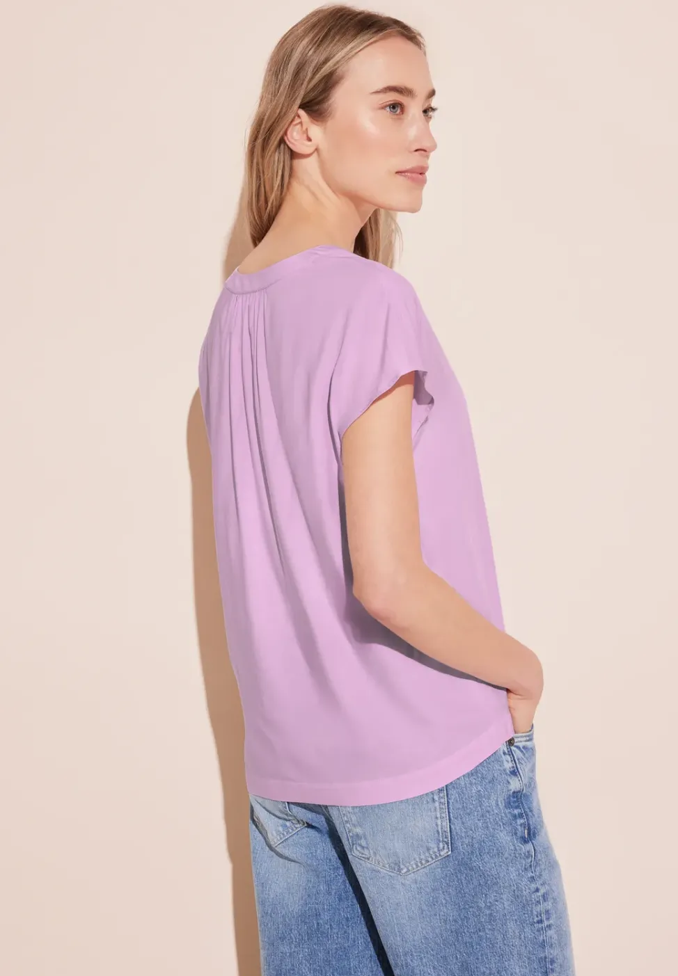 Blusenshirt in Unifarbe
