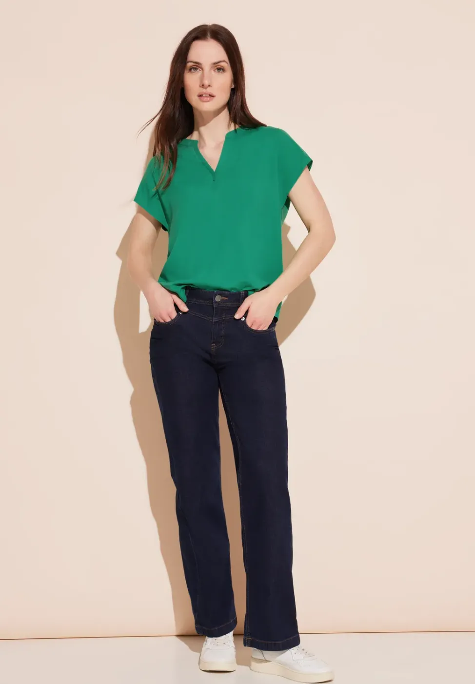 Blusenshirt in Unifarbe