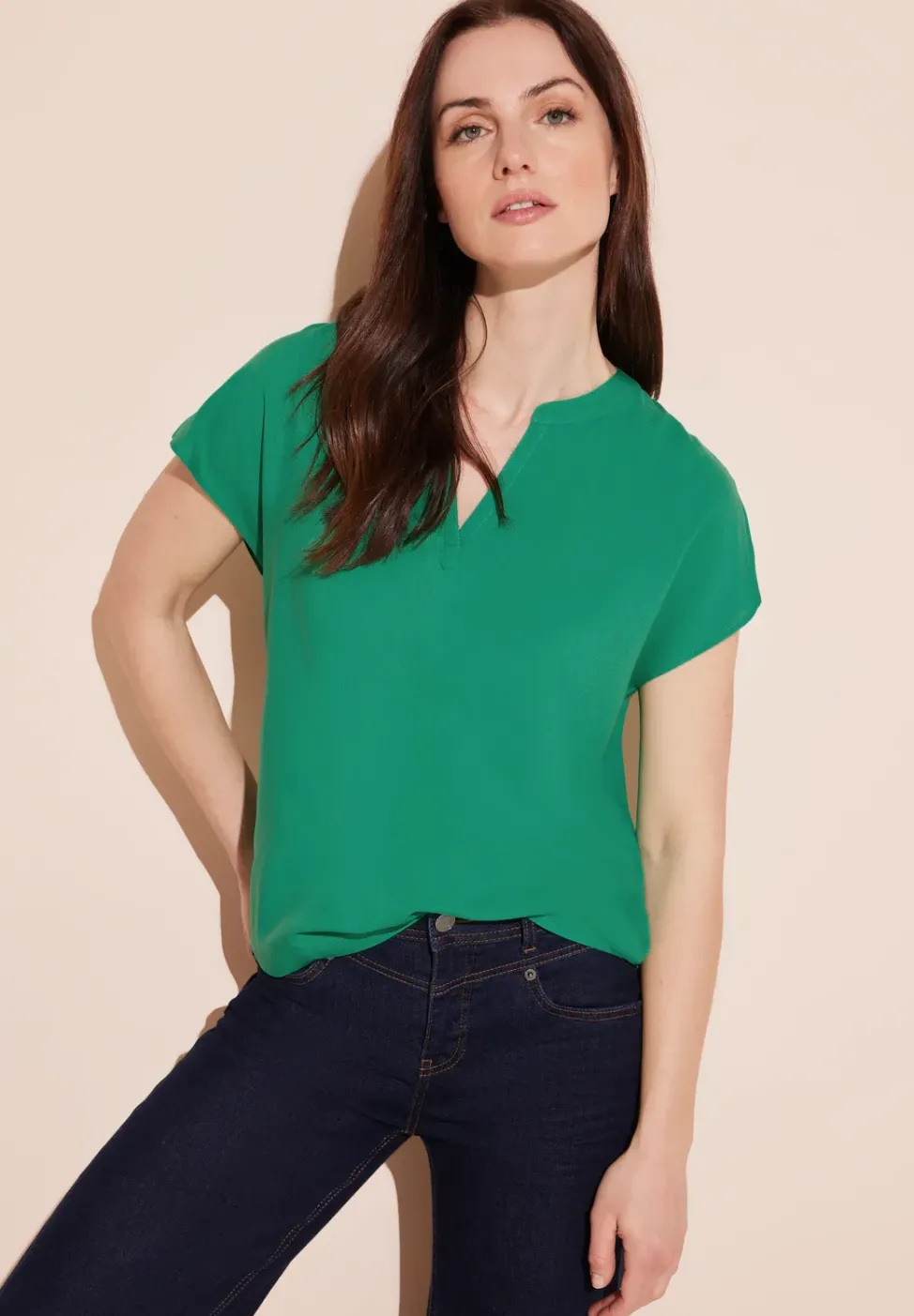 Blusenshirt in Unifarbe
