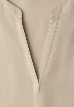 Blusenshirt in Unifarbe mit Split Neck