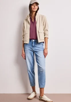 Blusenshirt in Unifarbe mit Split Neck