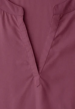 Blusenshirt in Unifarbe mit Split Neck
