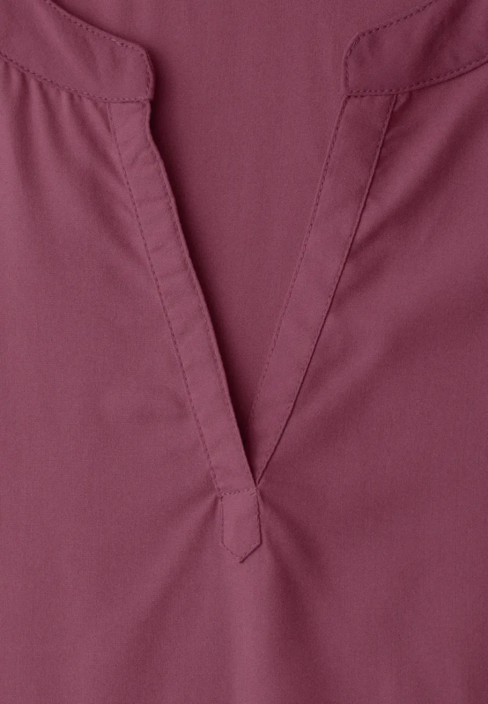Blusenshirt in Unifarbe mit Split Neck