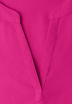 Blusenshirt in Unifarbe mit Split Neck