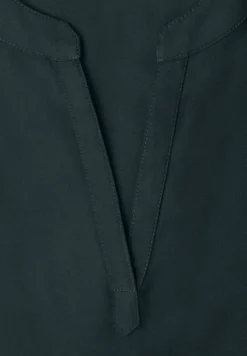 Blusenshirt in Unifarbe mit Split Neck