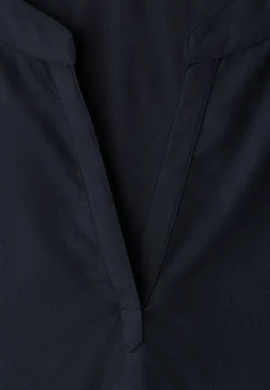 Blusenshirt in Unifarbe mit Split Neck