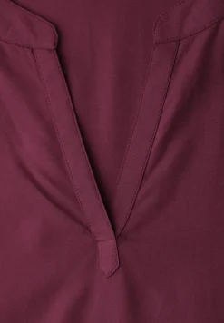 Blusenshirt in Unifarbe mit Split Neck