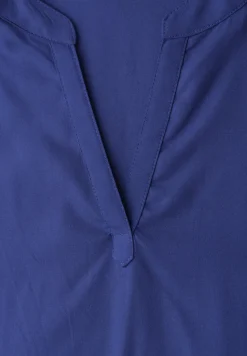 Blusenshirt in Unifarbe mit Split Neck