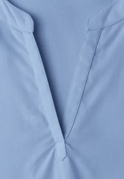 Blusenshirt in Unifarbe mit Split Neck