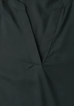 Blusenshirt in Unifarbe mit Split Neck