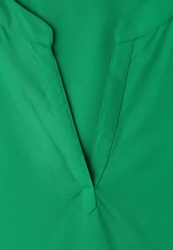 Blusenshirt in Unifarbe mit Split Neck