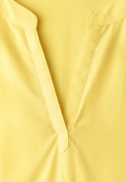 Blusenshirt in Unifarbe mit Split Neck