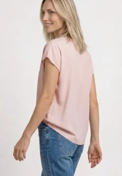 Blusenshirt in Unifarbe mit Split Neck