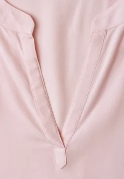Blusenshirt in Unifarbe mit Split Neck