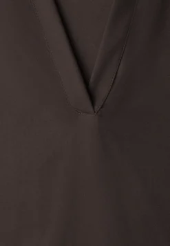 Blusenshirt mit Hemdkragen und Elastiksaum