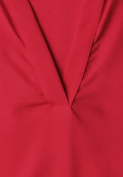 Blusenshirt mit Hemdkragen und Elastiksaum