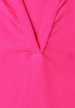 Blusenshirt mit Hemdkragen und Elastiksaum