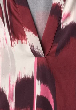 Blusenshirt mit Hemdkragen und Elastiksaum