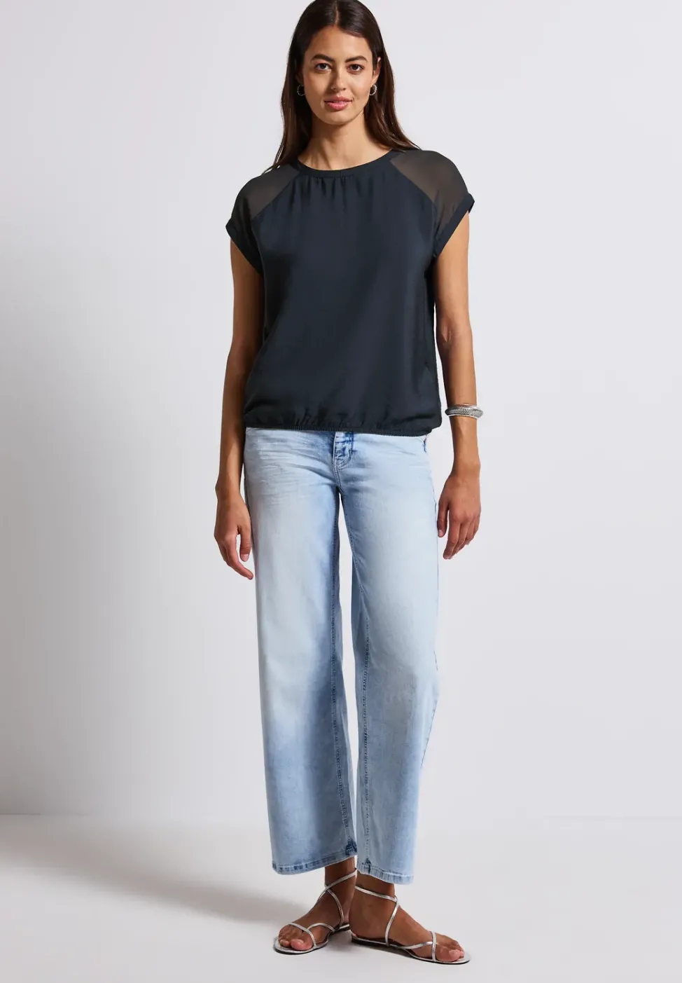 Blusenshirt mit Meshdetail