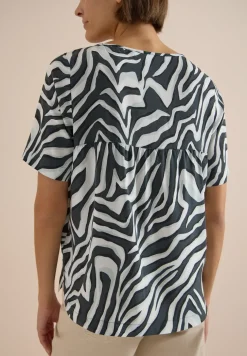 Blusenshirt mit Rundhals und Print