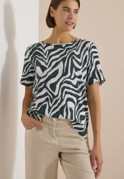 Blusenshirt mit Rundhals und Print